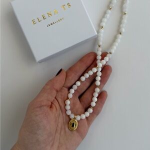 650 White Agate Stone Necklace